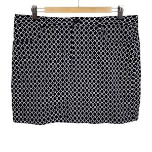 Mario Serrani Women's Comfort Skort Skirt Navy Blue White Pockets Stretch Size L